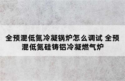 全预混低氮冷凝锅炉怎么调试 全预混低氮硅铸铝冷凝燃气炉